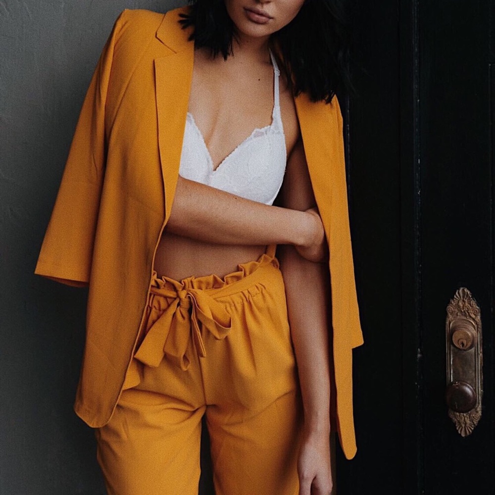 Two piece blazer and pants matching set